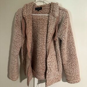 Maroon Sherpa zip up jacket